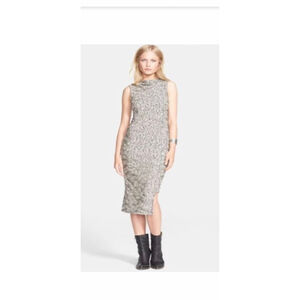 Free People MIDI length Cora Asymmetrical Jacquard Sweater Dress TUNIC Size Smal